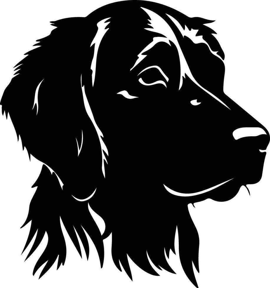 Flat-Coated Retriever  silhouette portrait vector