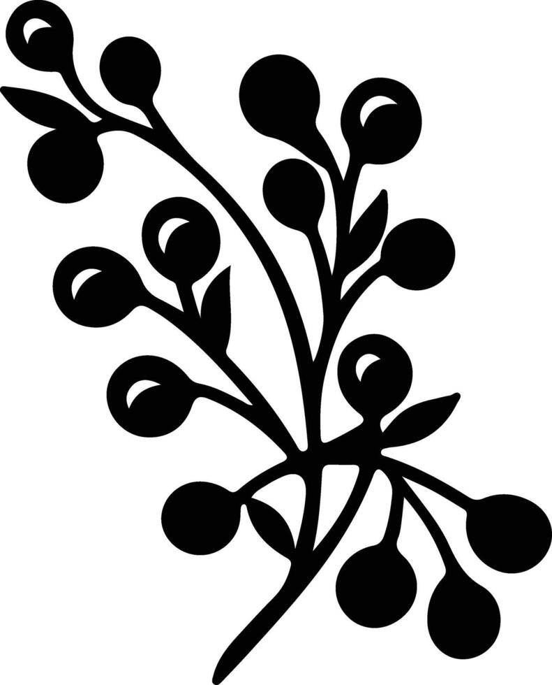 Cranberries black silhouette vector