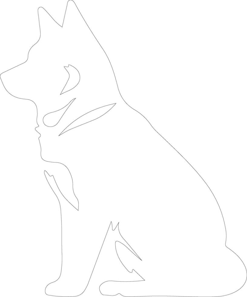 Shiba Inu outline silhouette vector