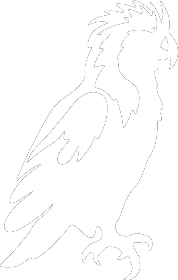 cockatoo outline silhouette vector