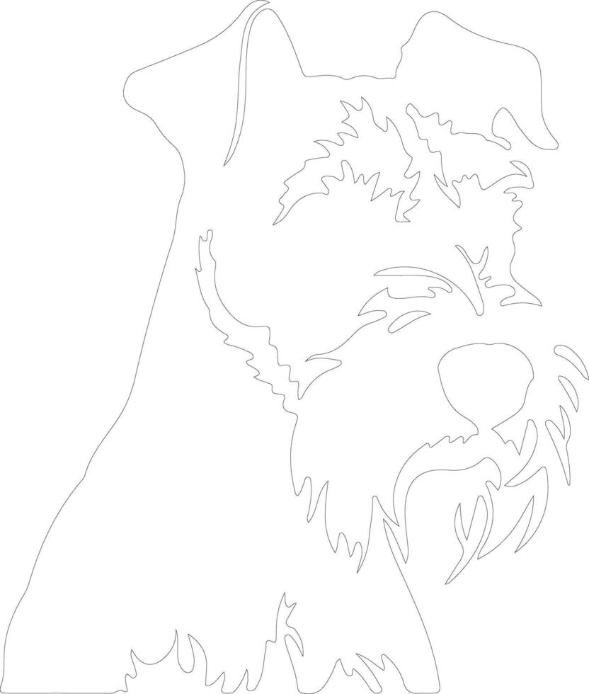 Wire Fox Terrier outline silhouette vector