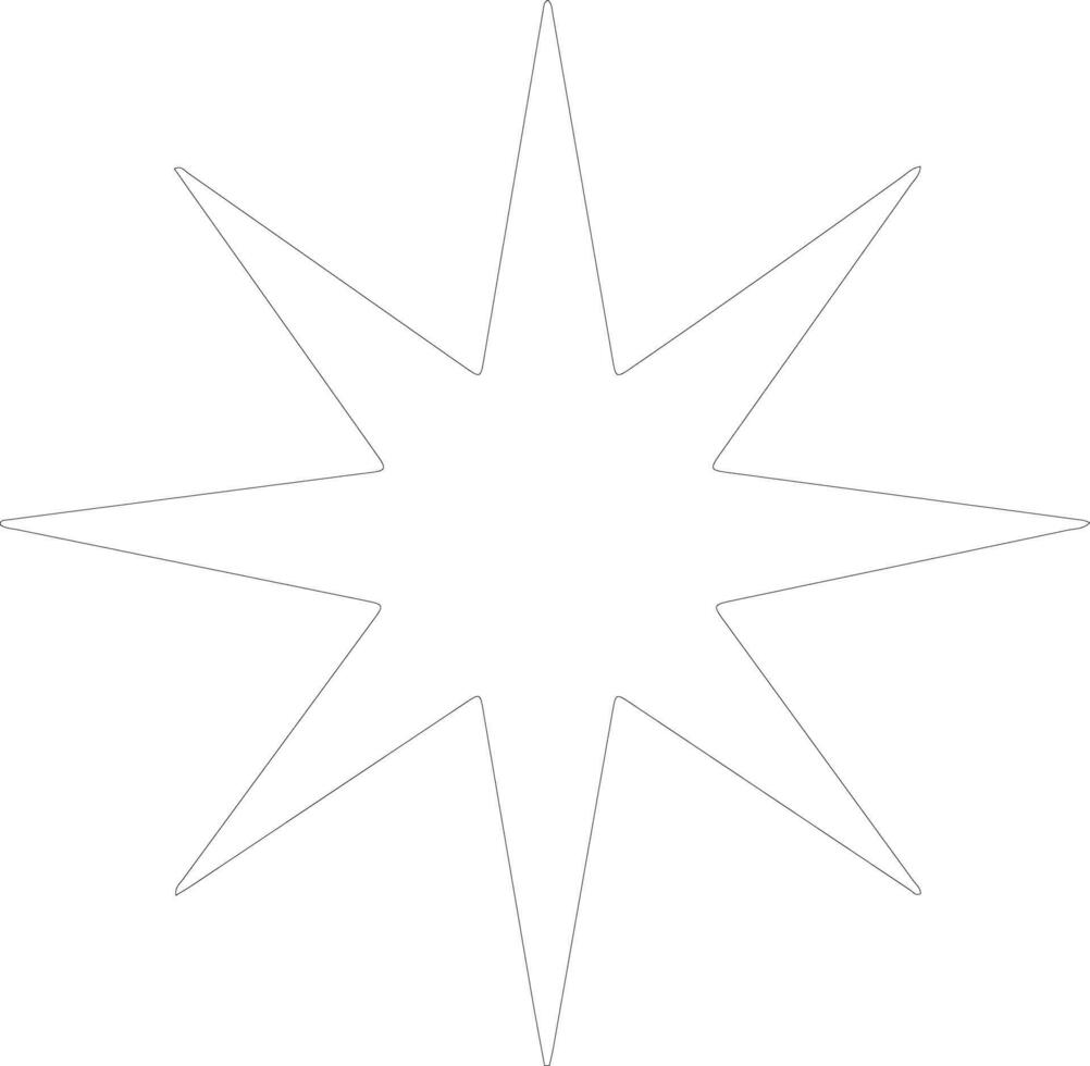 Star outline silhouette vector