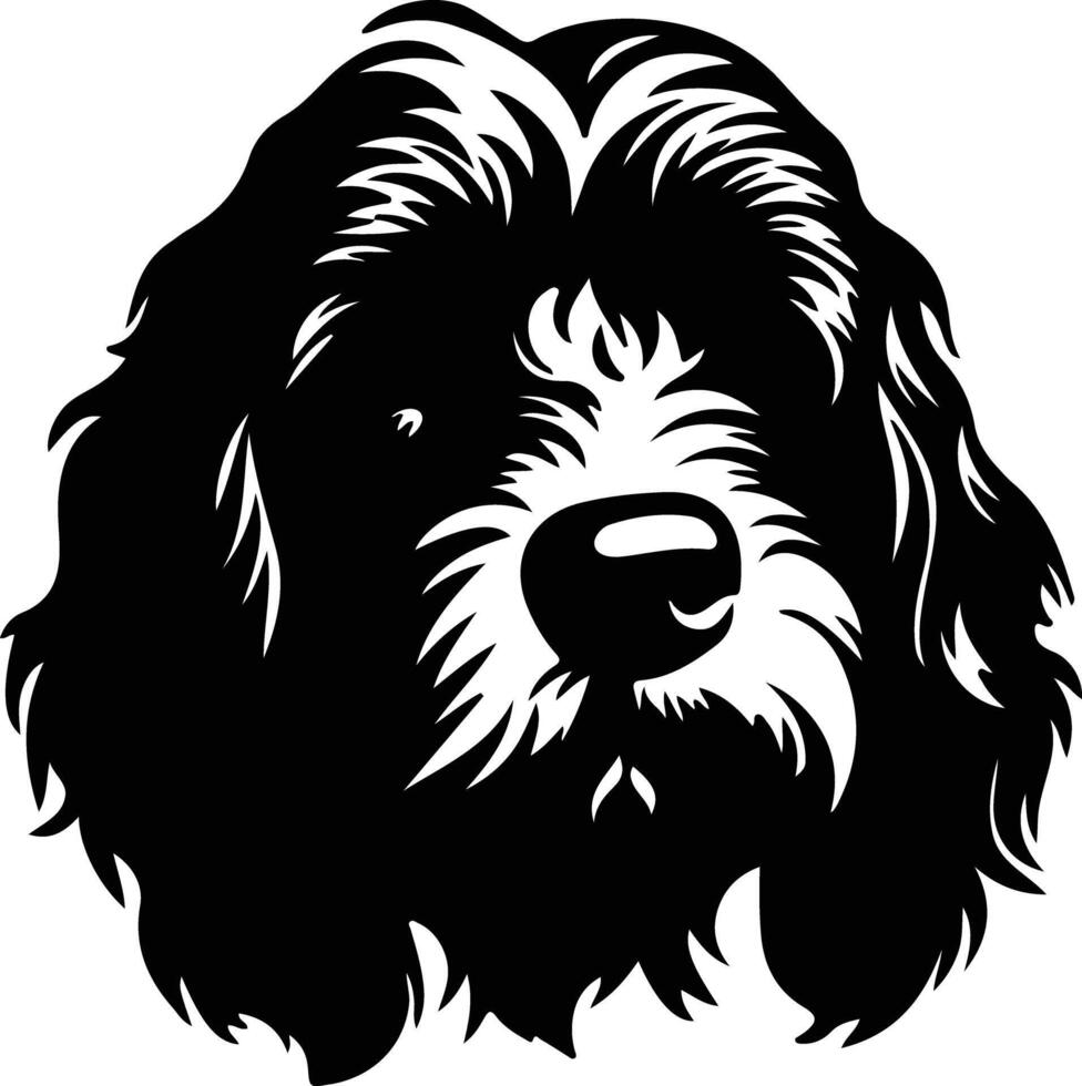 Cockapoo  silhouette portrait vector
