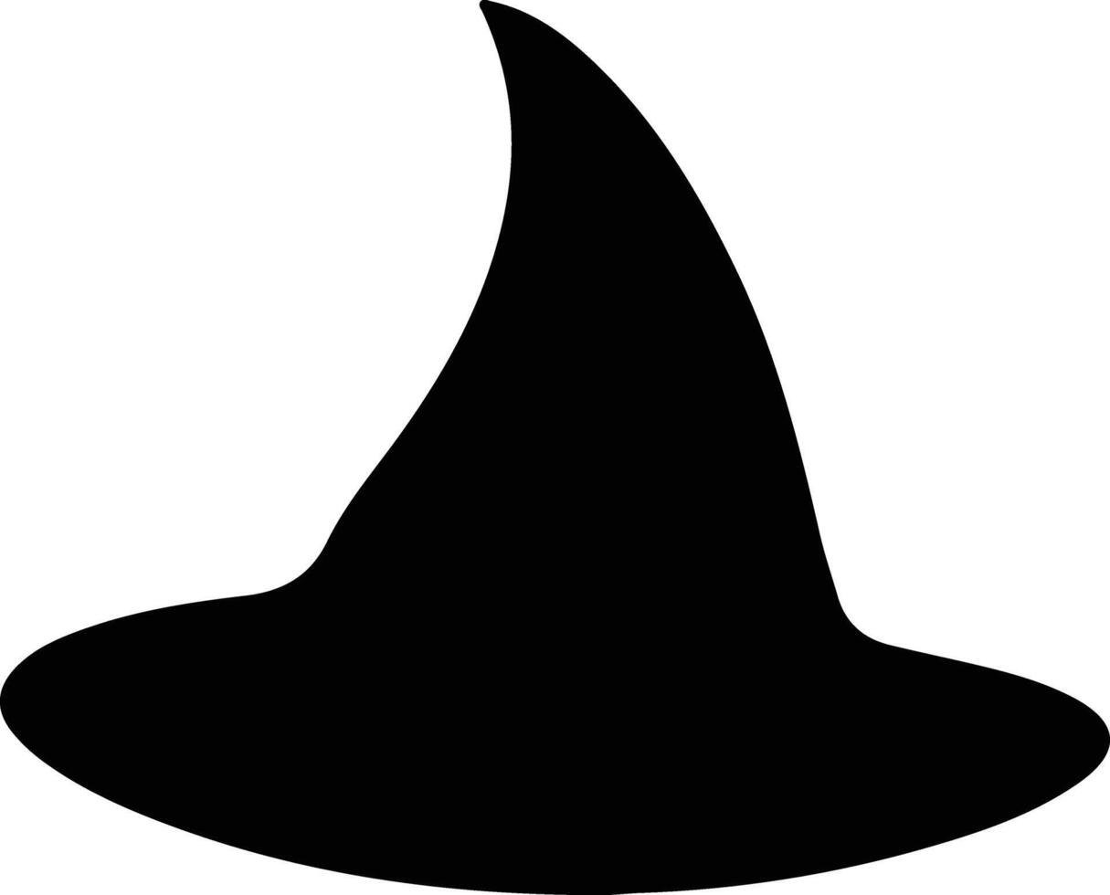 Witchs hat  black silhouette vector