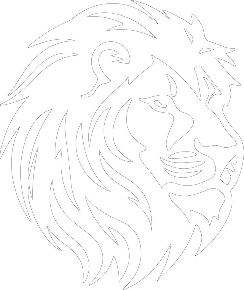 lion  outline silhouette vector