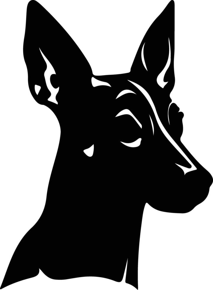 Xoloitzcuintli Mexican Hairless Dog  silhouette portrait vector