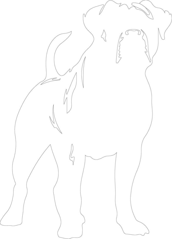 American Bulldog  outline silhouette vector