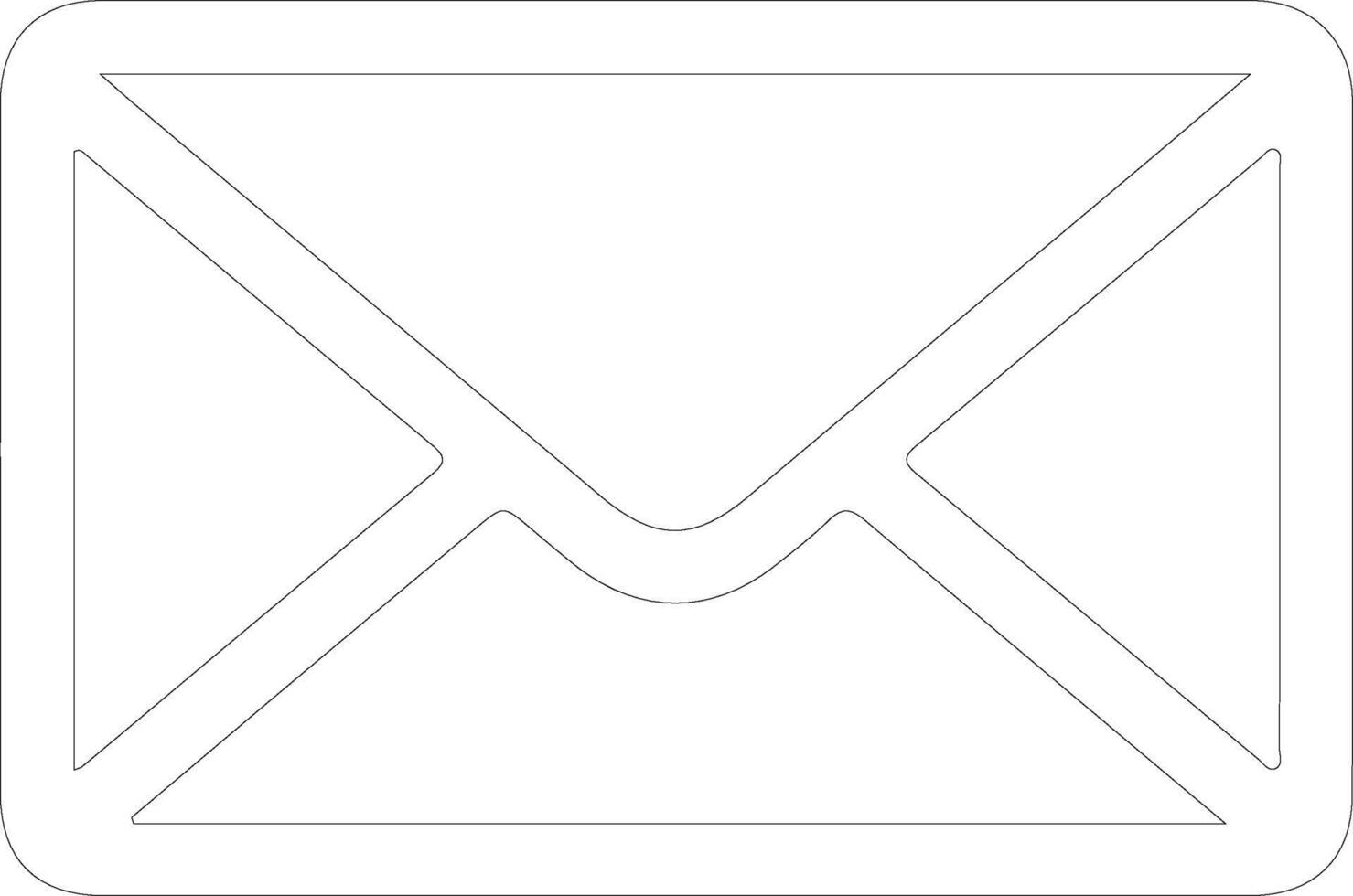 Mail icon  outline silhouette vector