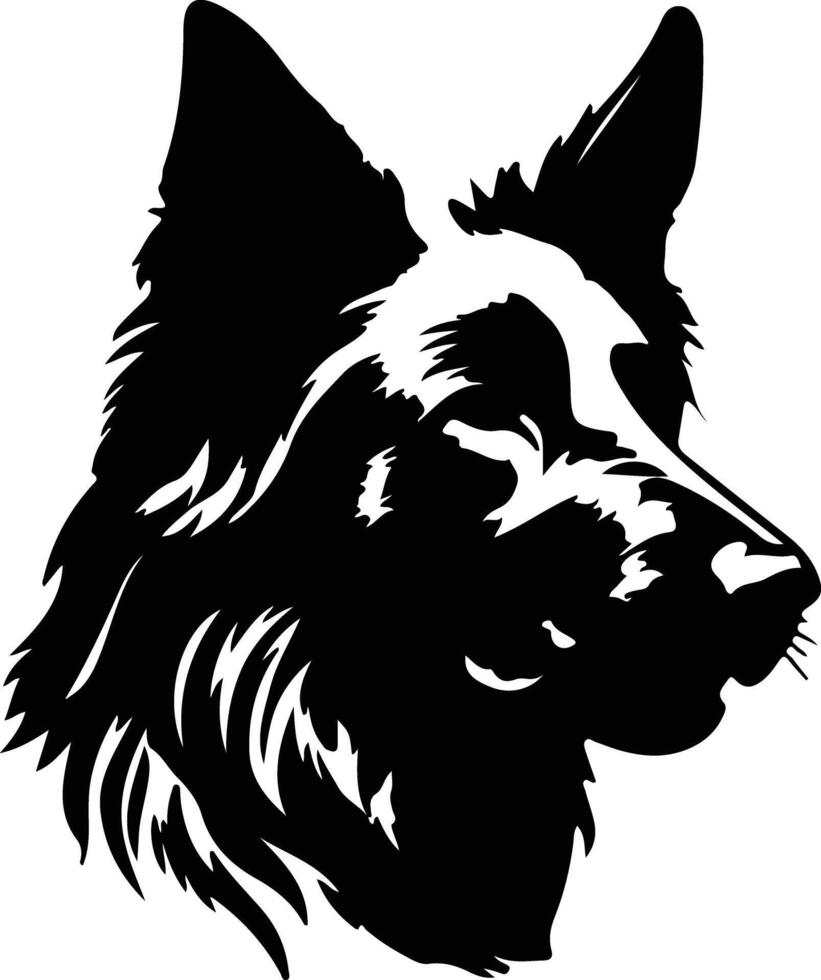 Belgian Sheepdog  silhouette portrait vector