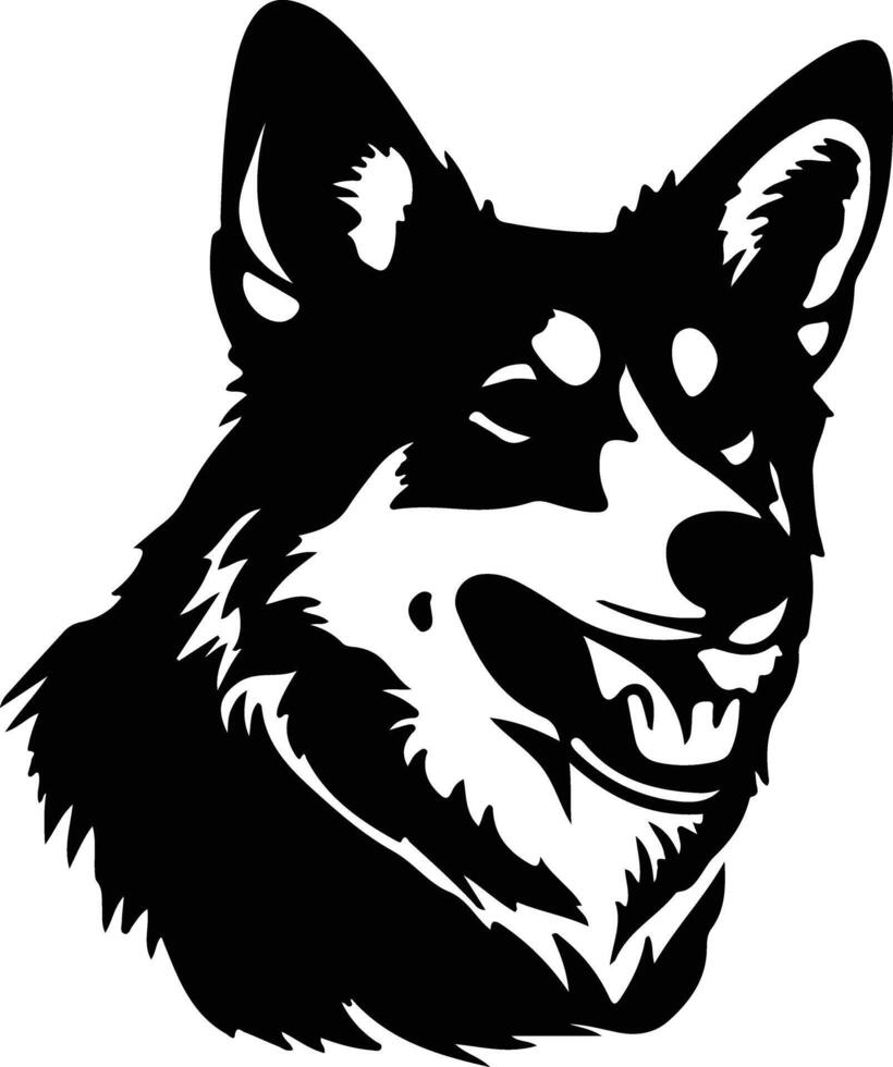 Swedish Vallhund  silhouette portrait vector