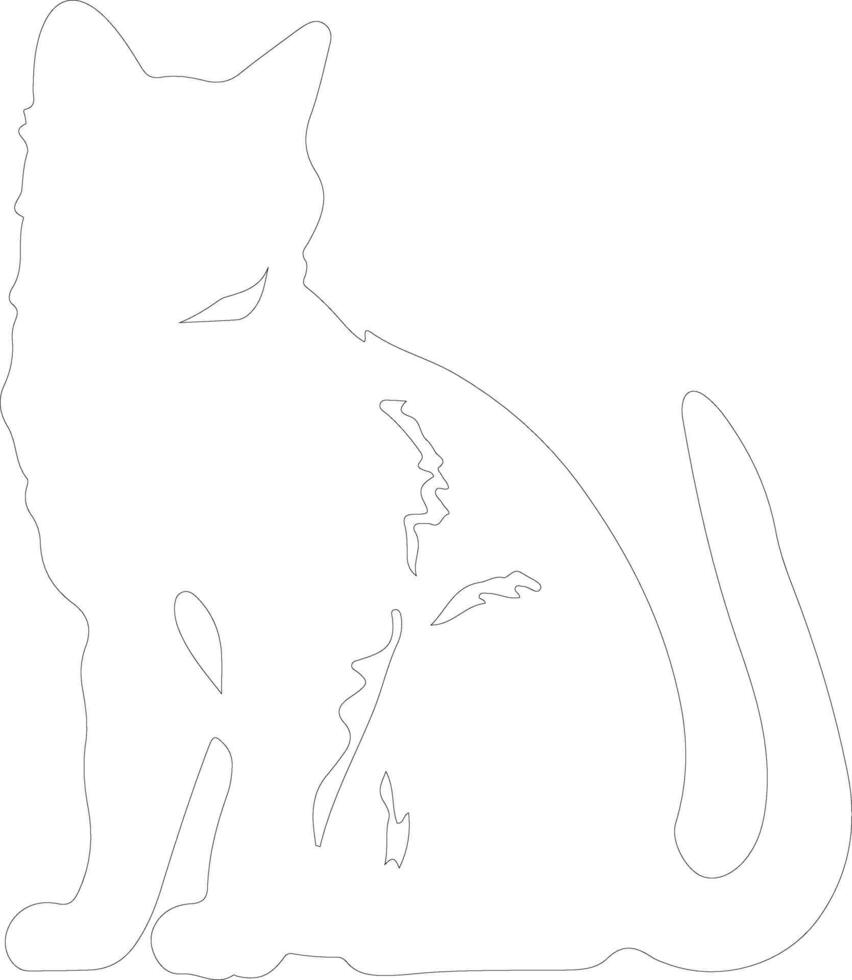 African wild cat  outline silhouette vector