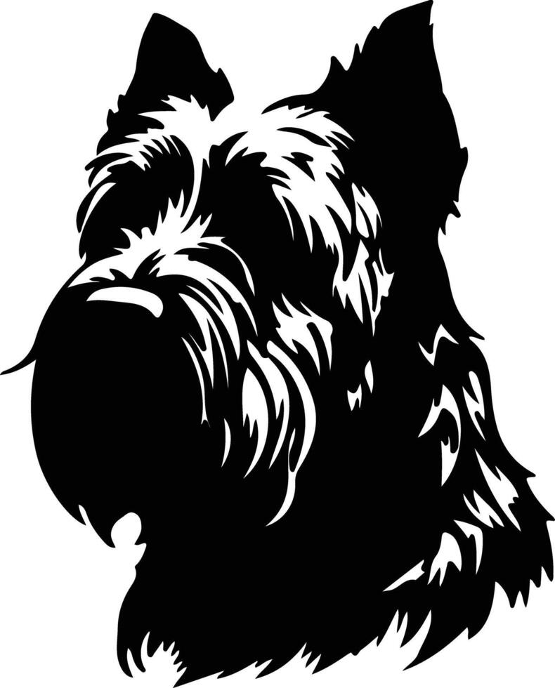 bouvier des Flandes silueta retrato vector