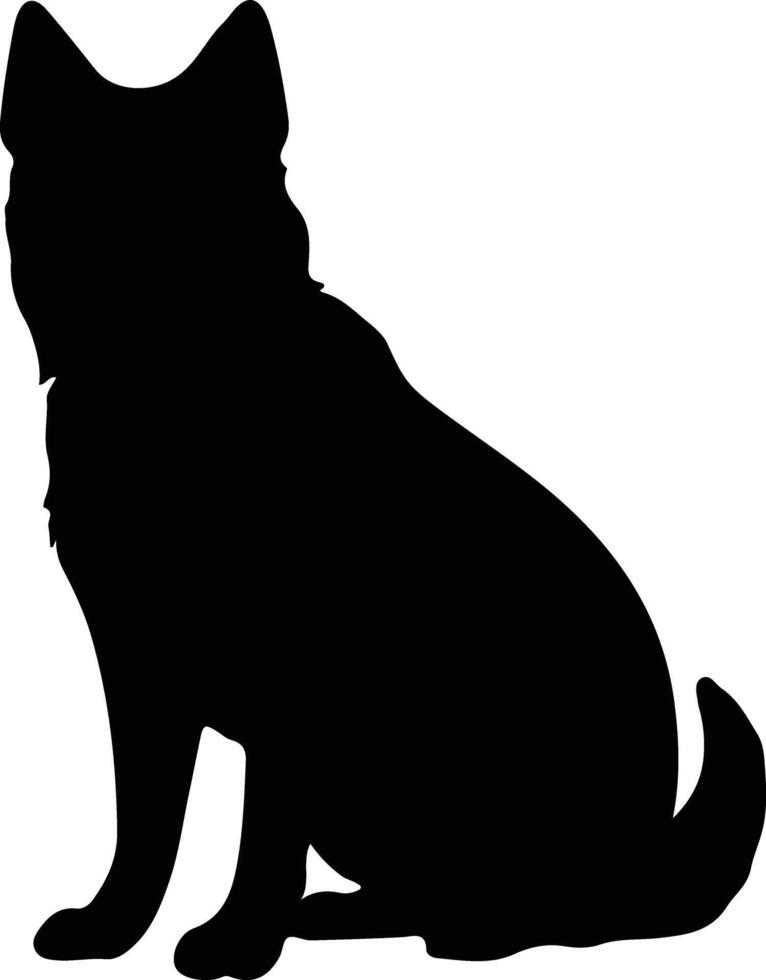 Norwegian Elkhound    black silhouette vector