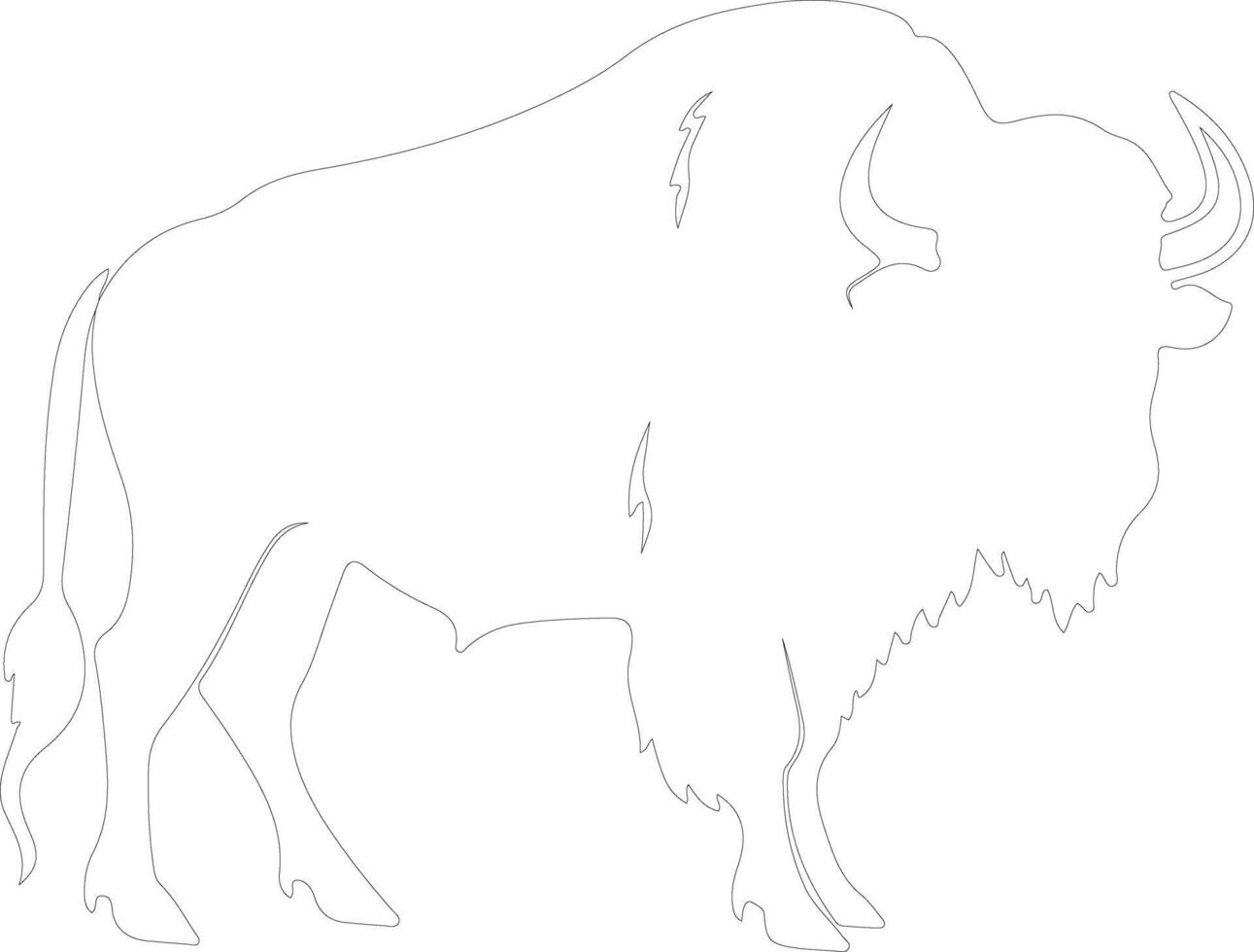 buffalo outline silhouette vector