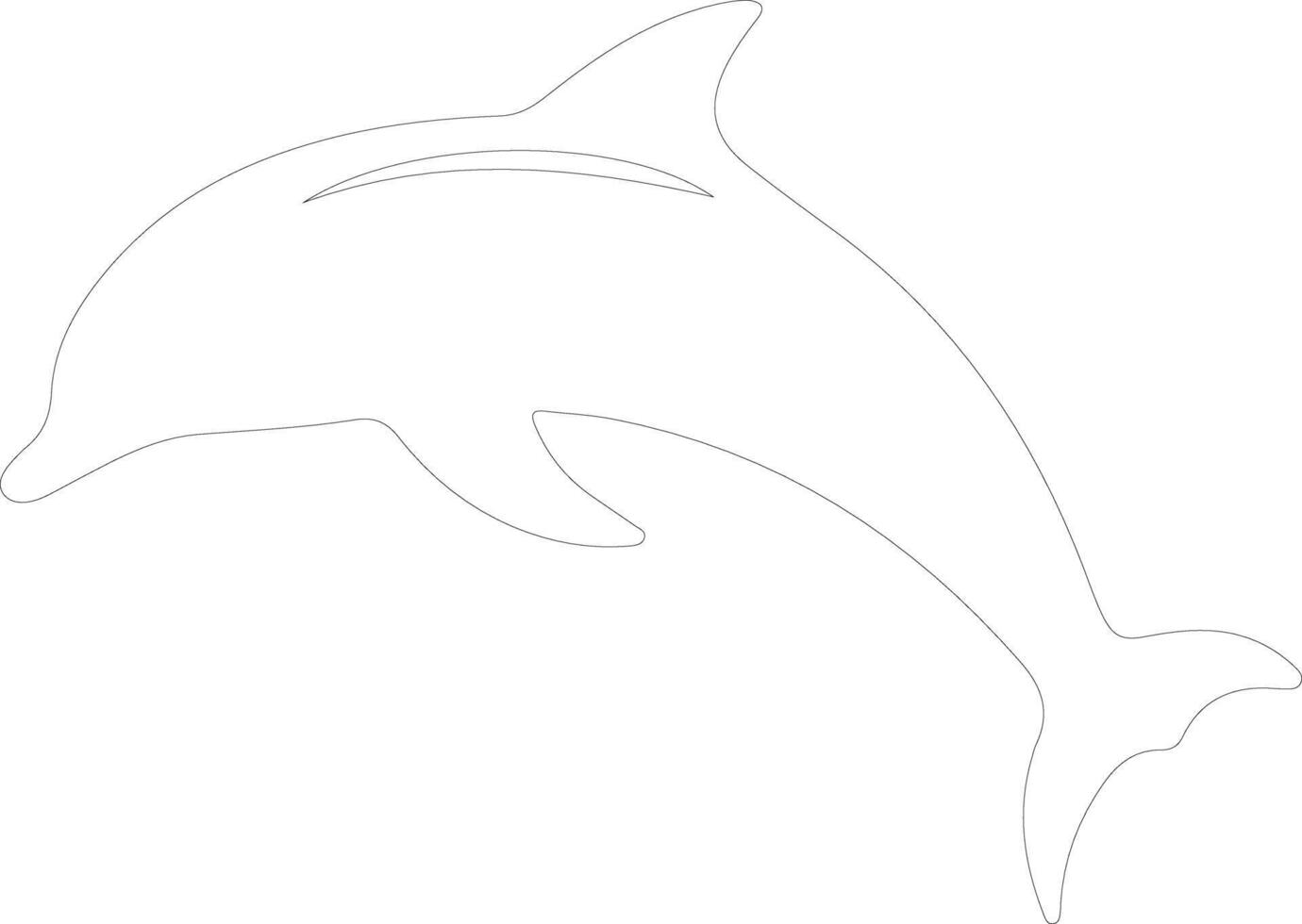 dolphin bottlenose   outline silhouette vector