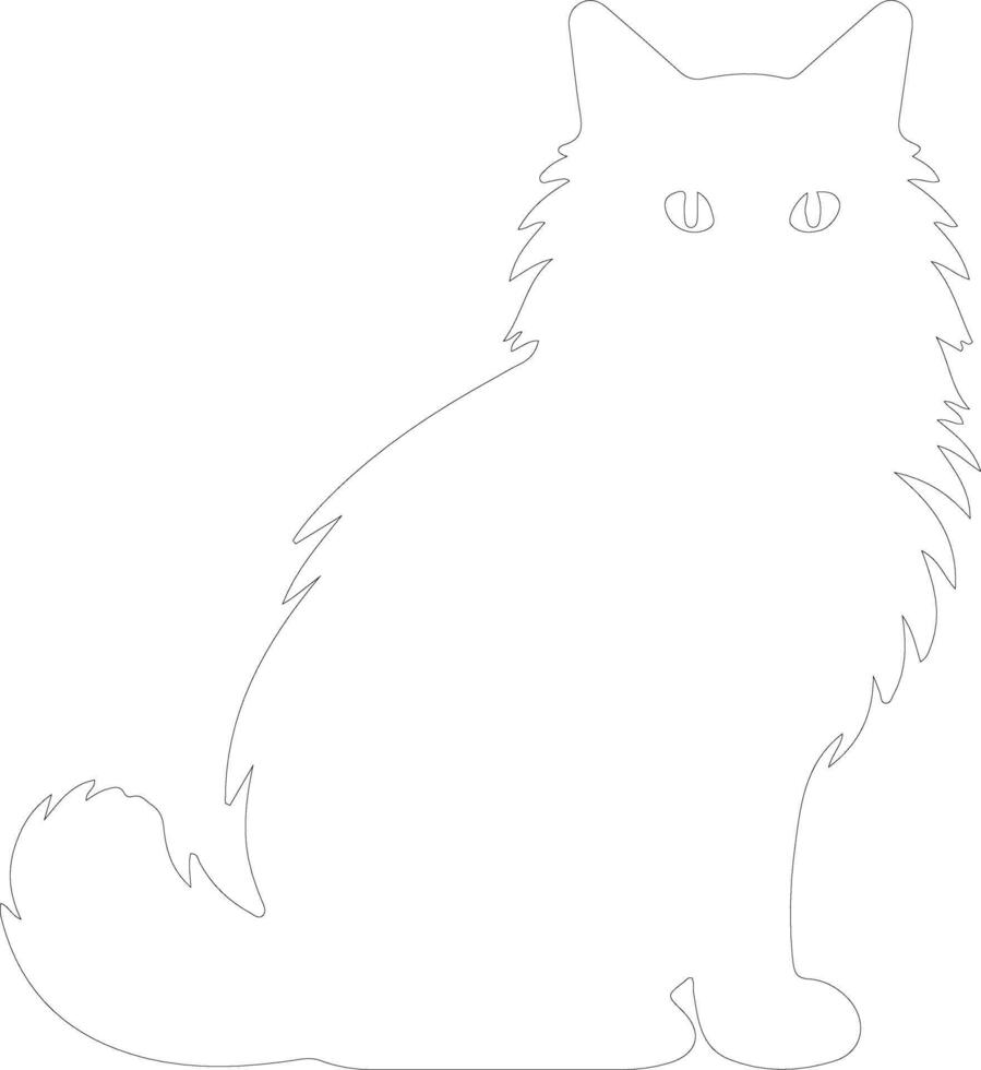 Ragdoll Cat outline silhouette vector