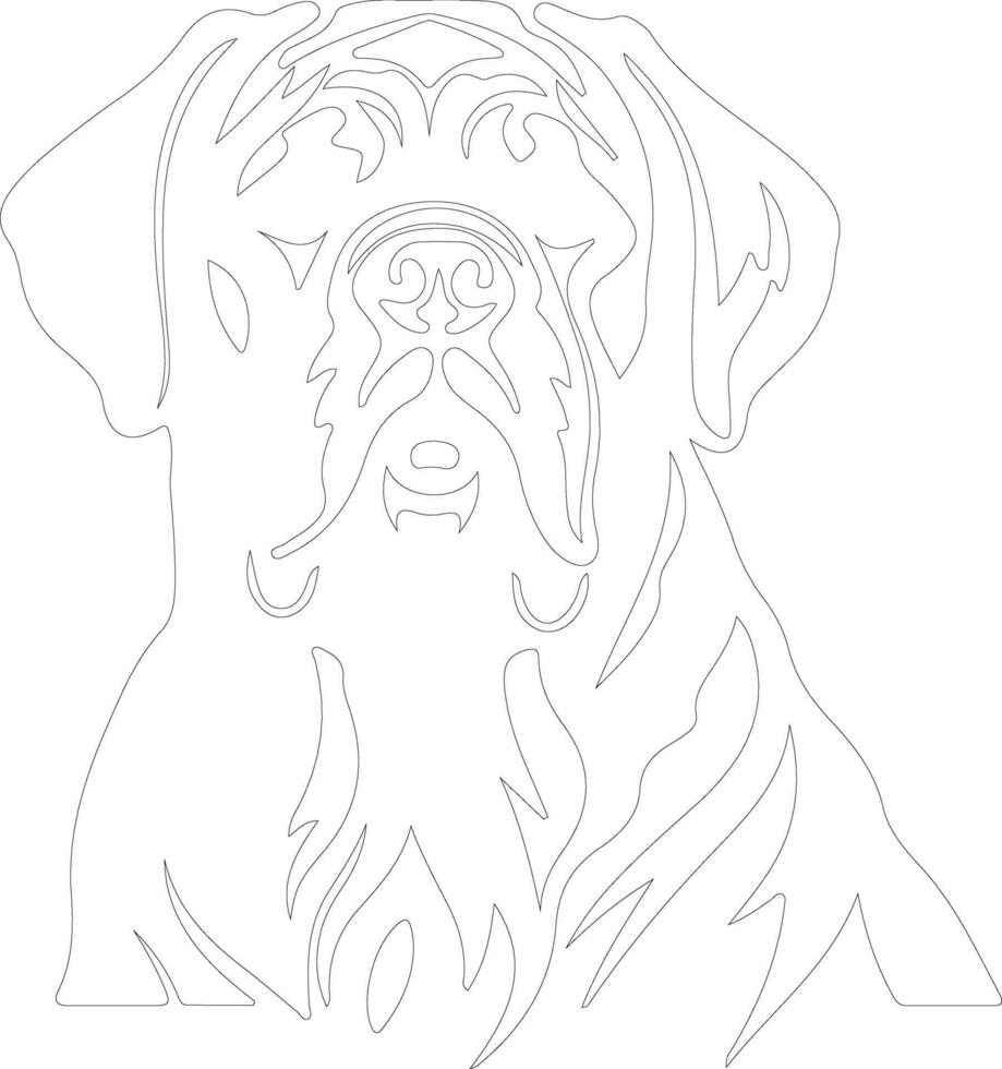 Dogue de Bordeaux  outline silhouette vector