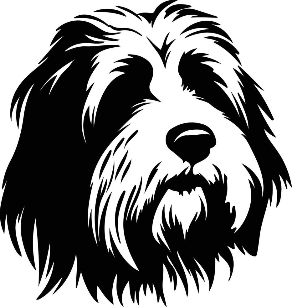 Polish Lowland Sheepdog  silhouette portrait vector