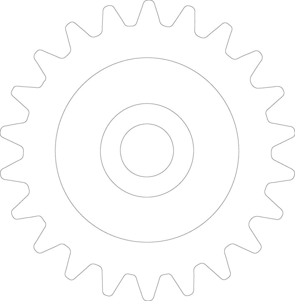 Gear icon  outline silhouette vector