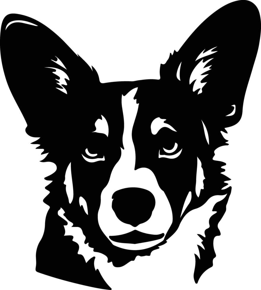 Cardigan Welsh Corgi  silhouette portrait vector