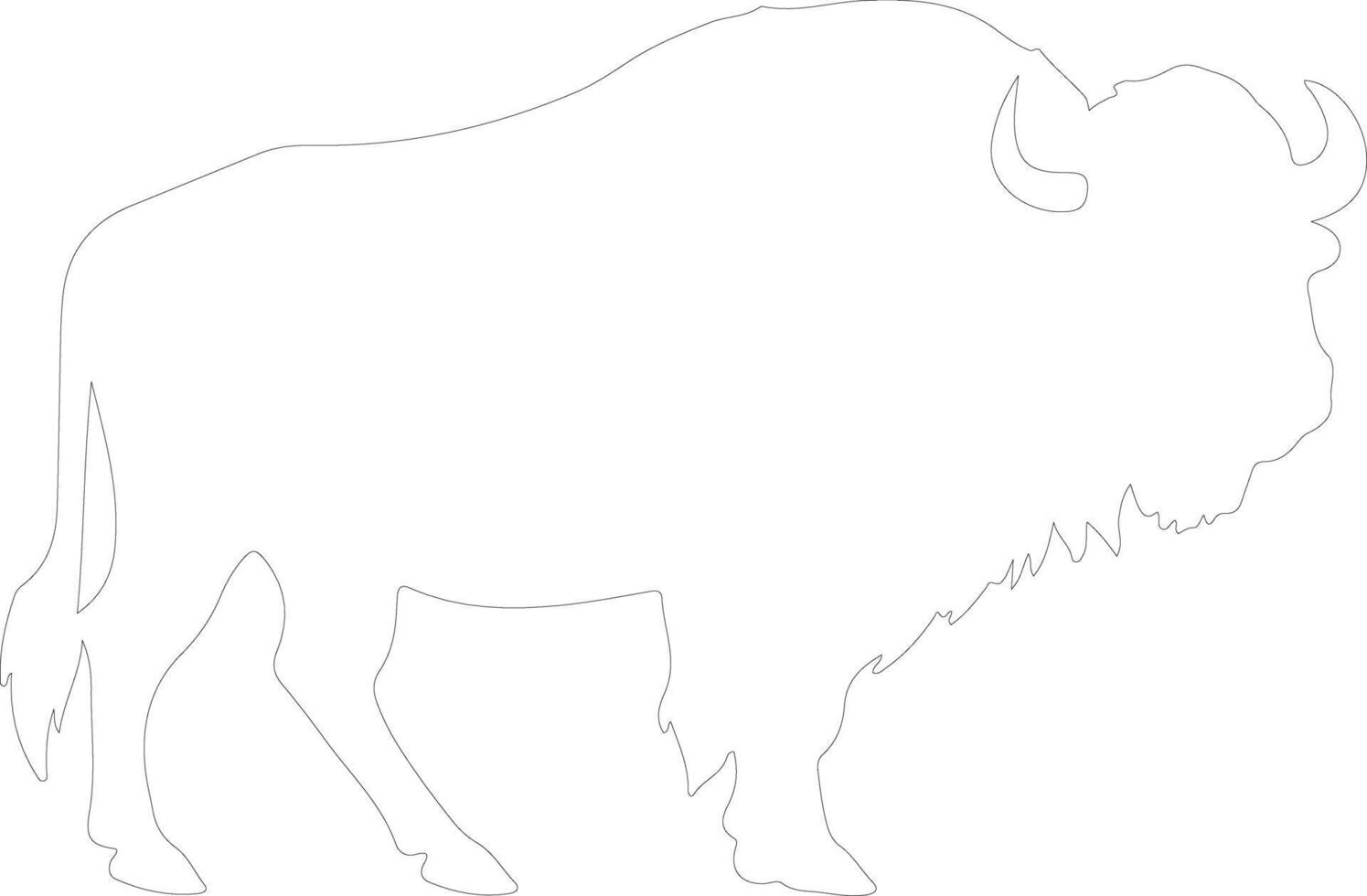 buffalo outline silhouette vector
