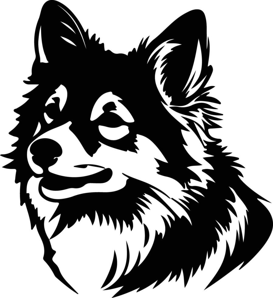 finlandés perro de Pomerania silueta retrato vector