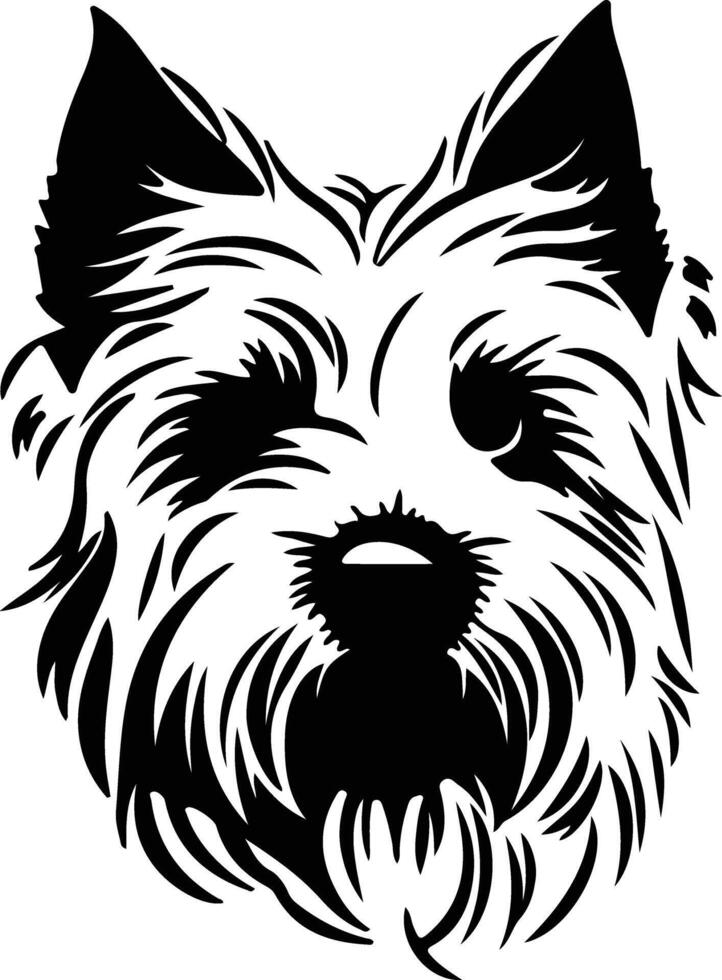 Oeste tierras altas blanco terrier silueta retrato vector