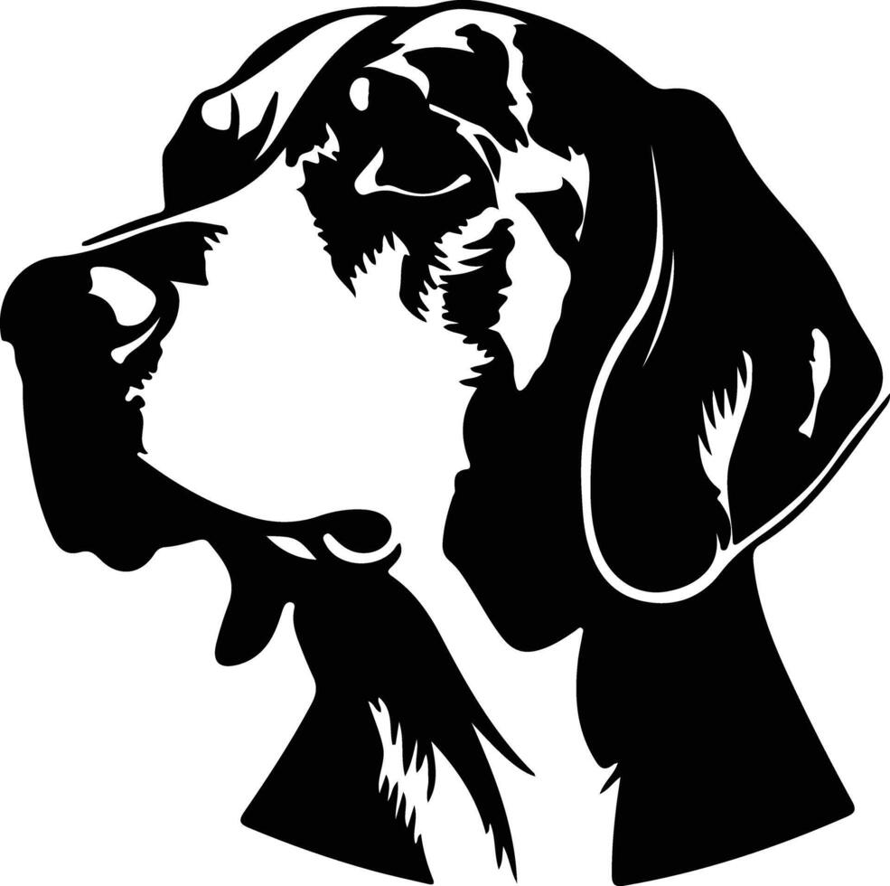 American Foxhound  silhouette portrait vector