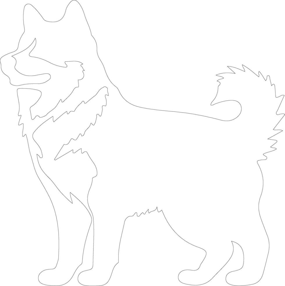 Eskimo Dog  outline silhouette vector