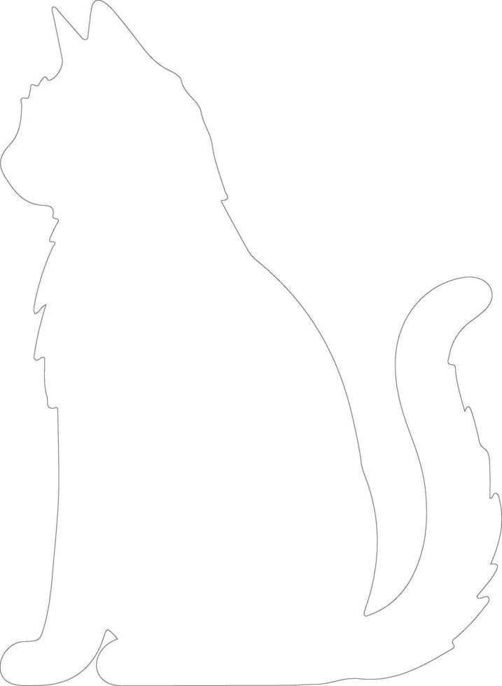 Dwelf Cat  outline silhouette vector