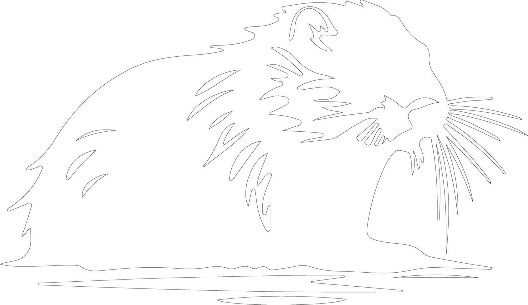 beaver  outline silhouette vector