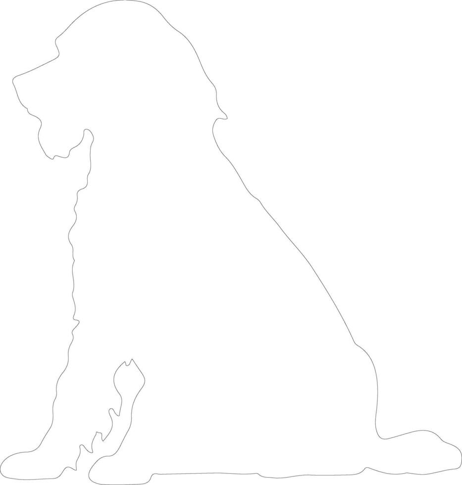 Irish Water Spaniel  outline silhouette vector