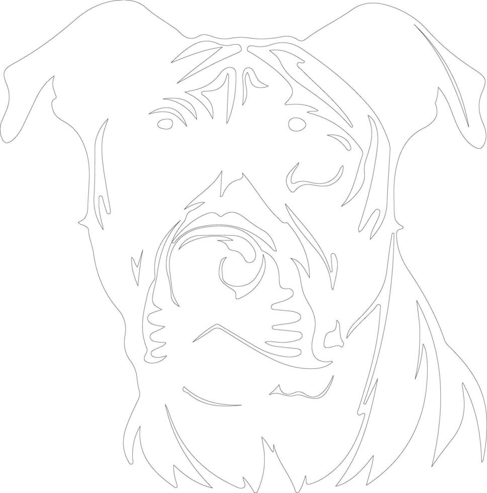 American Pit Bull Terrier  outline silhouette vector
