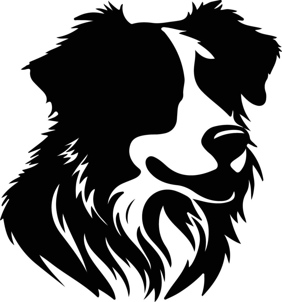 Australian Shepherd  silhouette portrait vector