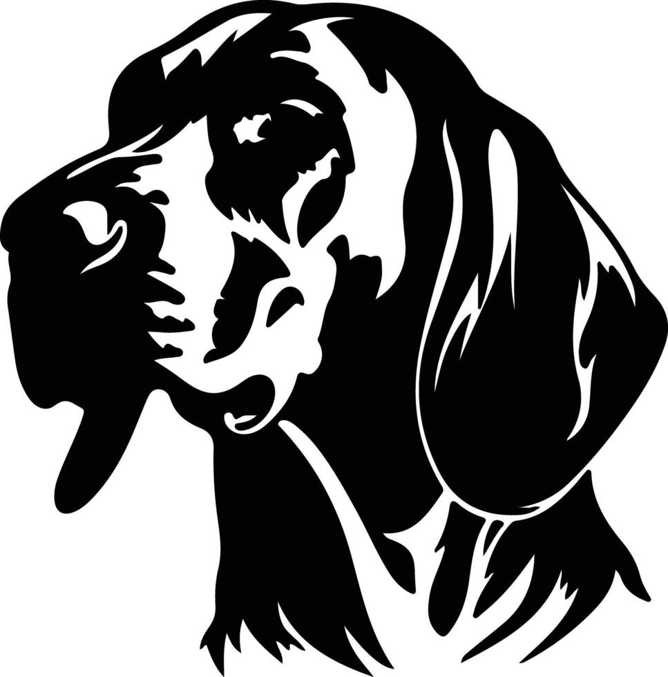 Redbone Coonhound  silhouette portrait vector