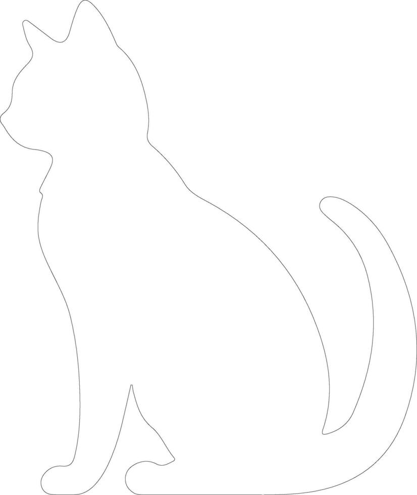 Bombay Cat  outline silhouette vector