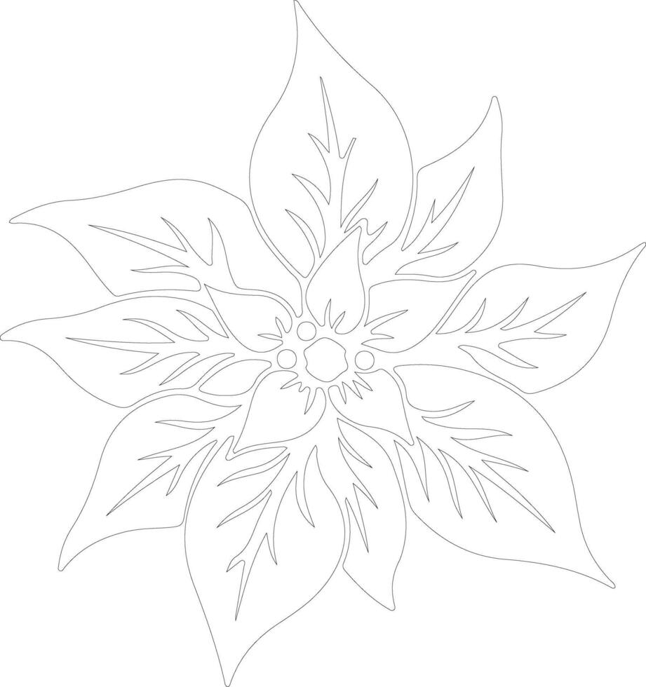 flor de pascua contorno silueta vector