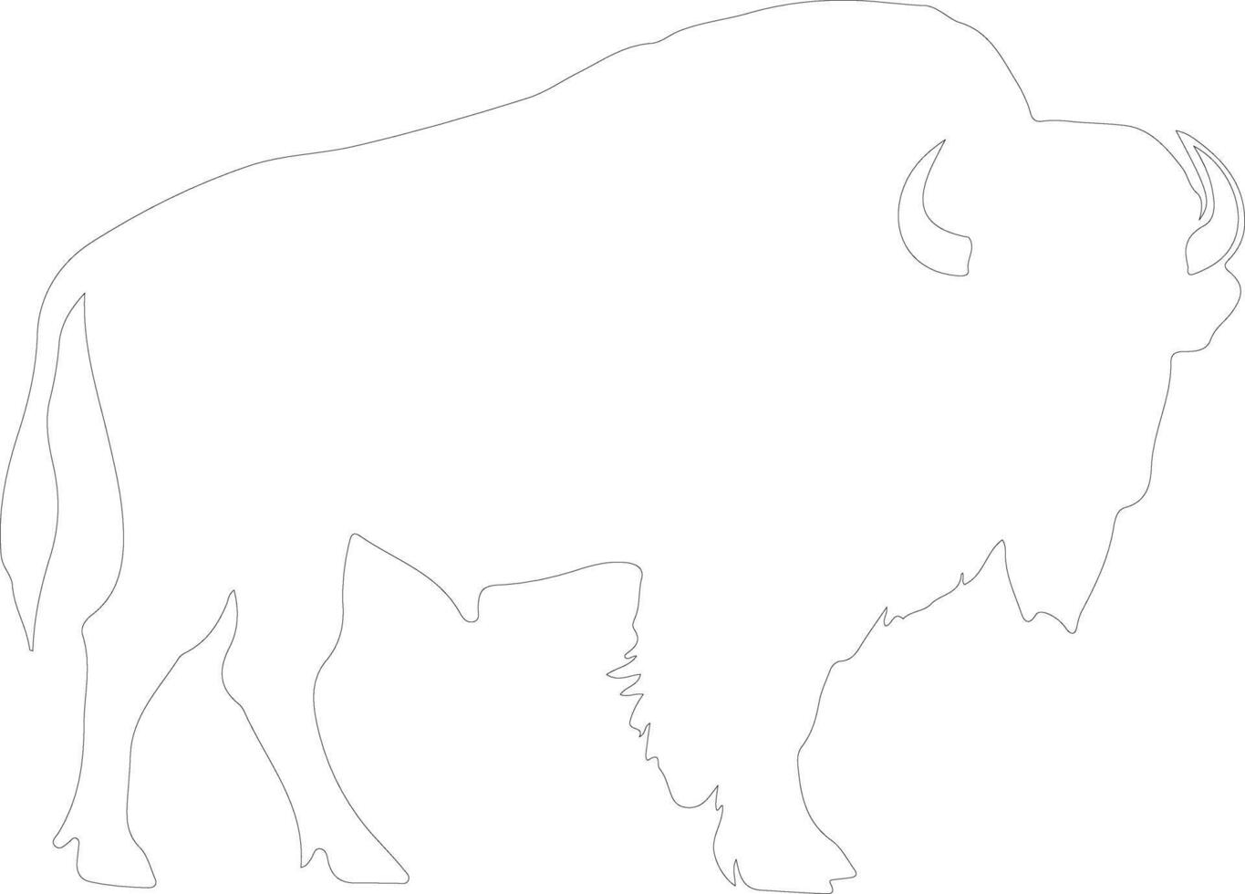 American bison  outline silhouette vector