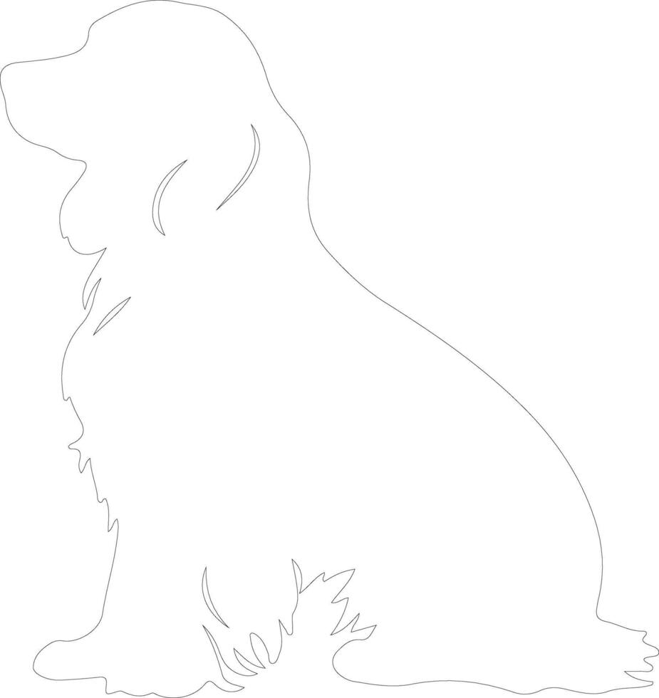 Sussex Spaniel outline silhouette vector