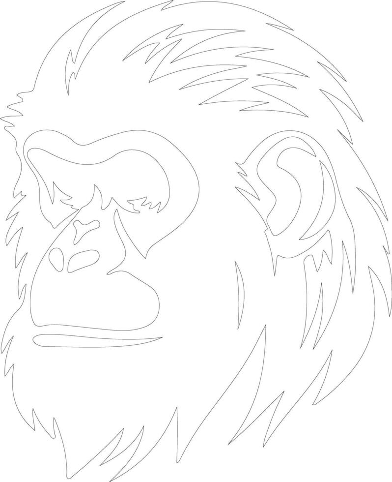 macaque  outline silhouette vector