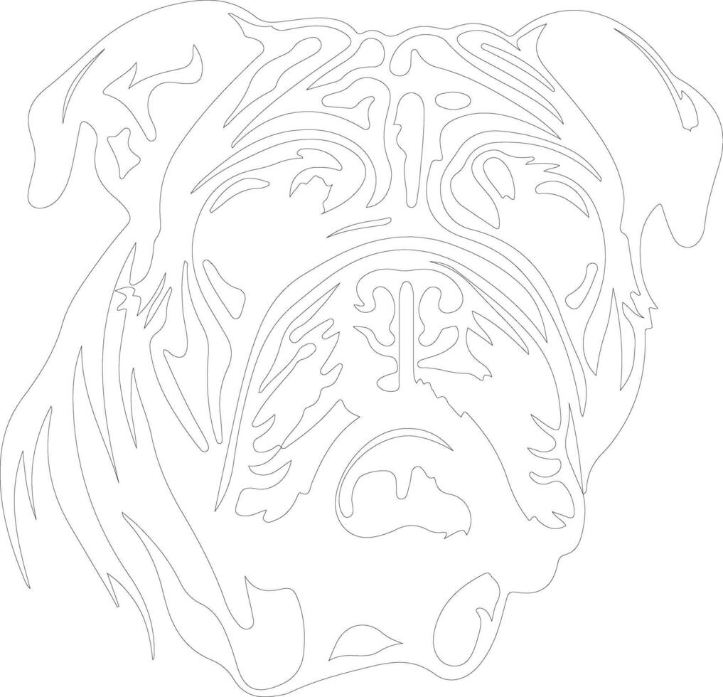 Bulldog  outline silhouette vector
