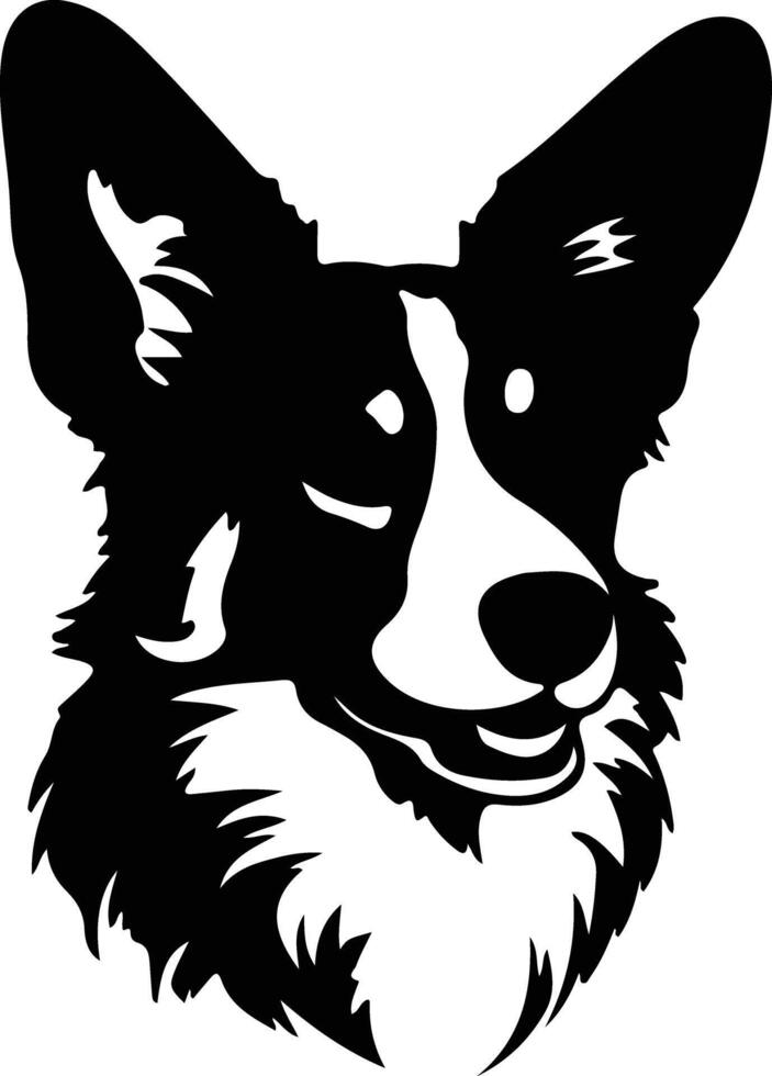 cárdigan galés corgi silueta retrato vector