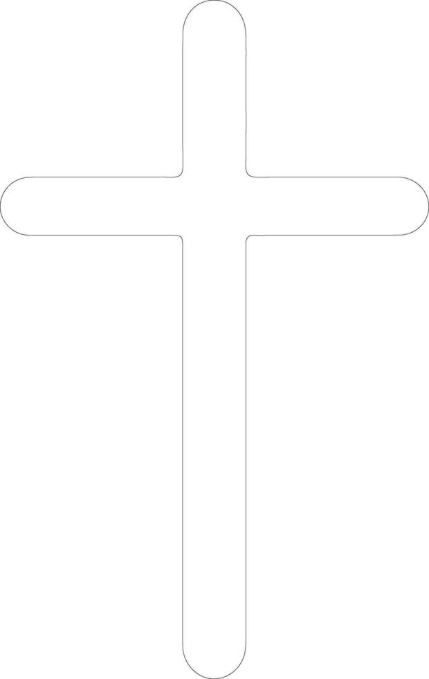 Cross icon  outline silhouette vector