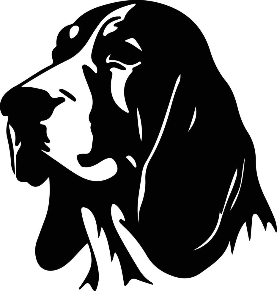 basset hound  silhouette portrait vector