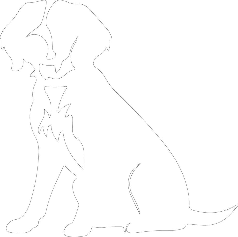 Brittany Spaniel  outline silhouette vector