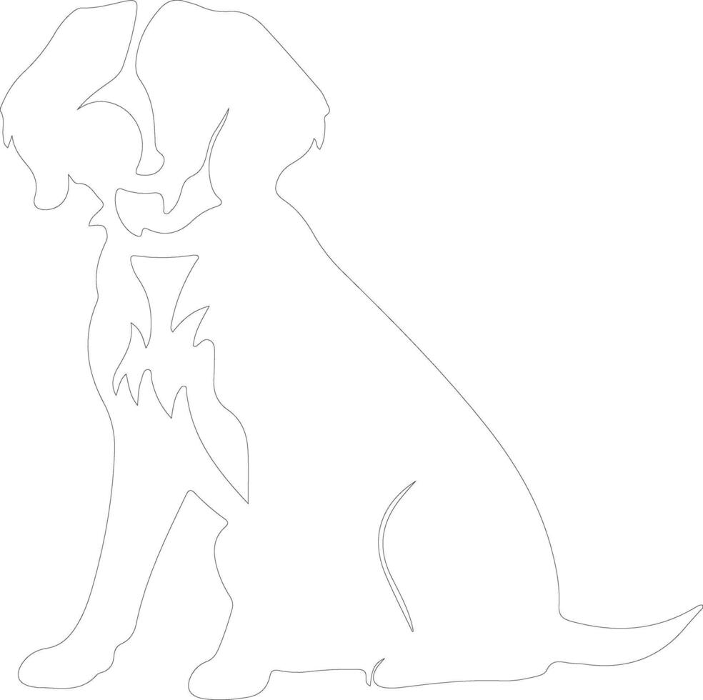 Brittany Spaniel  outline silhouette vector