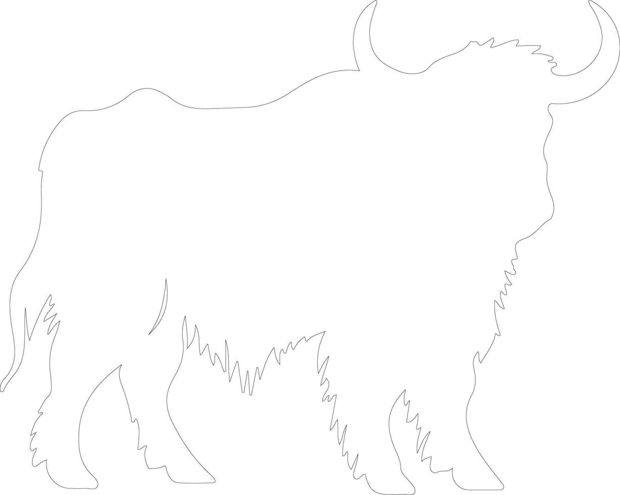 yak  outline silhouette vector