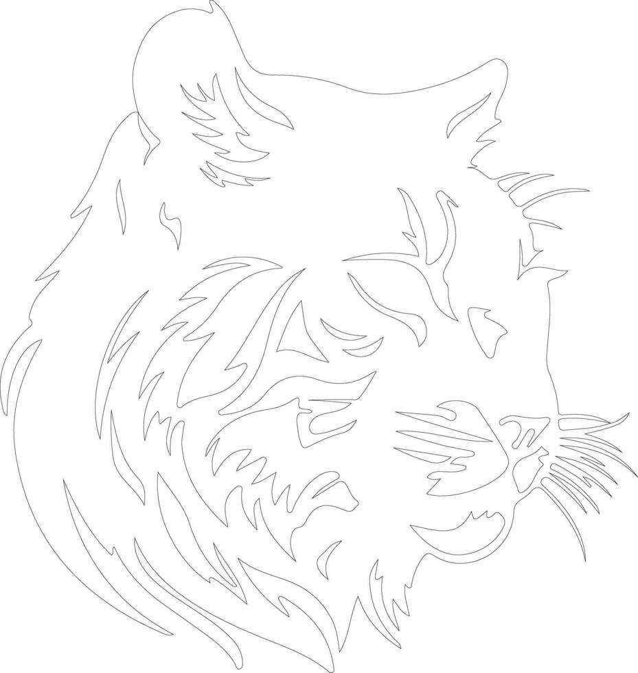 wild cat  outline silhouette vector