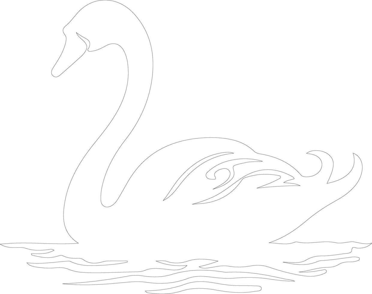 swan   outline silhouette vector