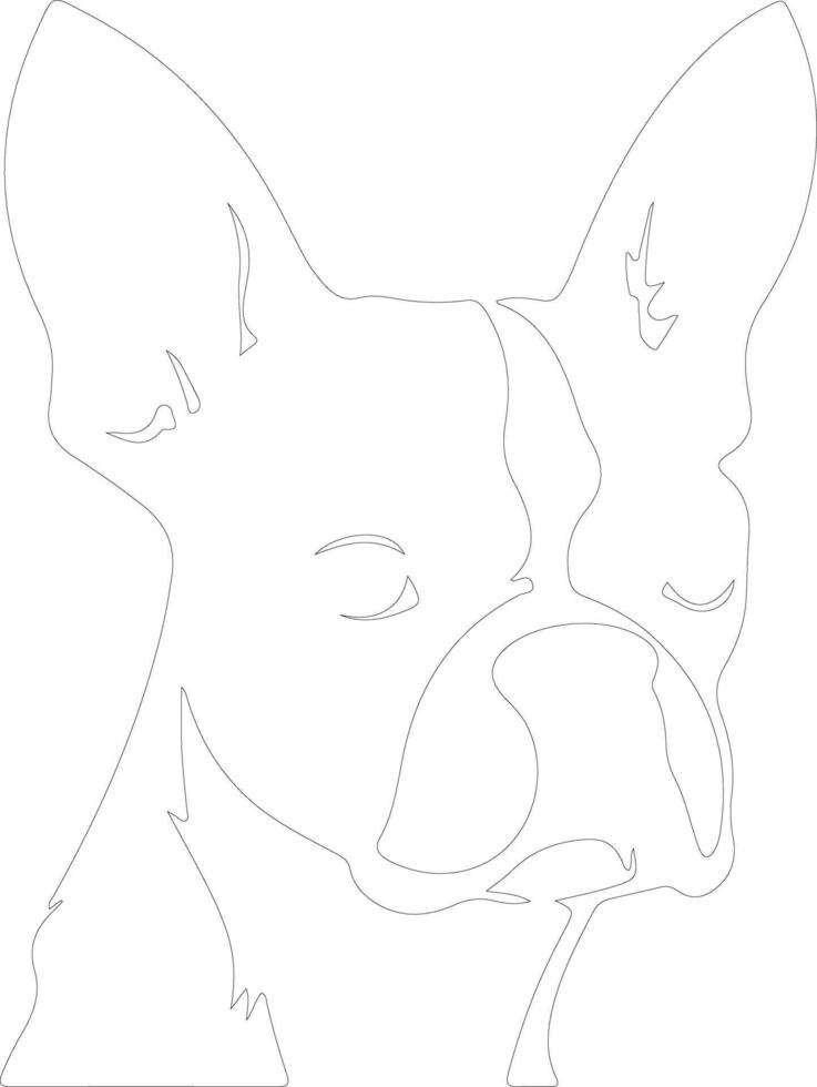 Boston Terrier  outline silhouette vector